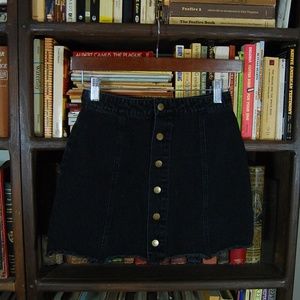 F21 Forever 21 Button Up Denim Mini Skirt